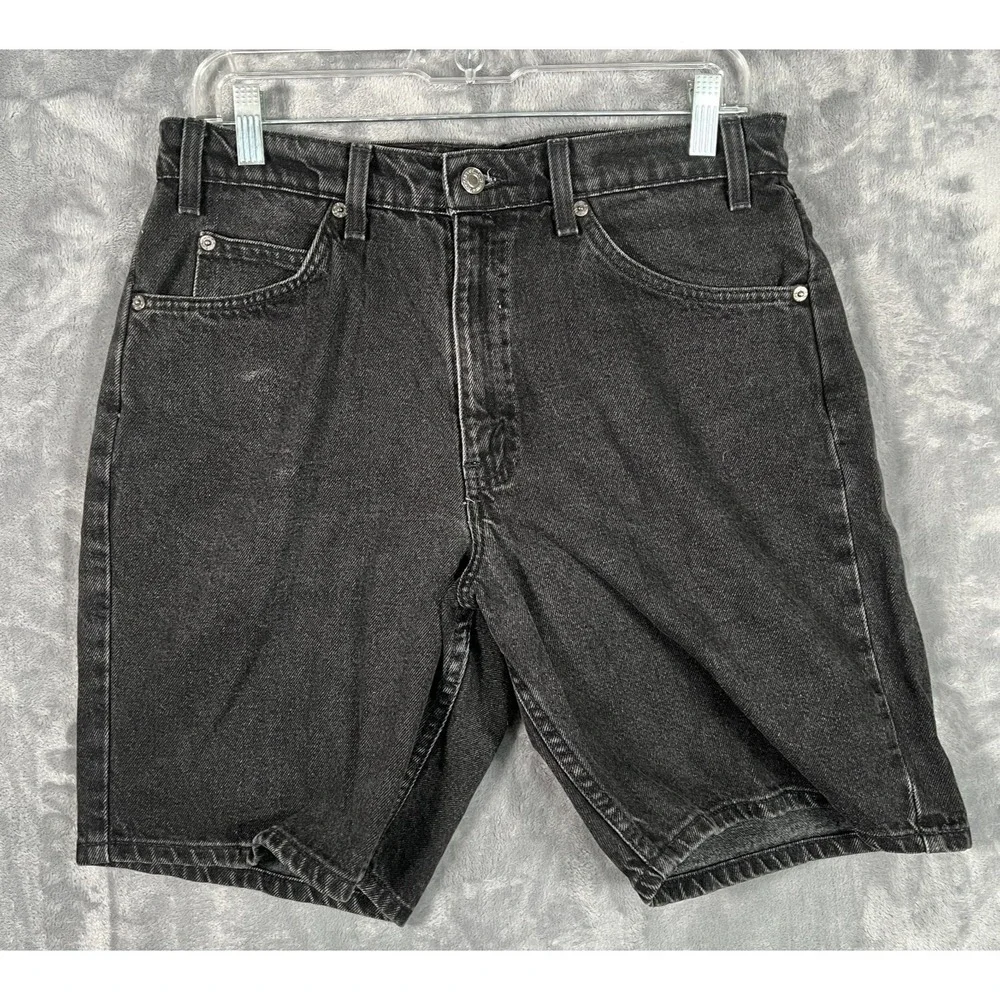 Vintage Levis 550 Jean Shorts Mens 33 (31) Black Red Batwing Orange Tab 90s